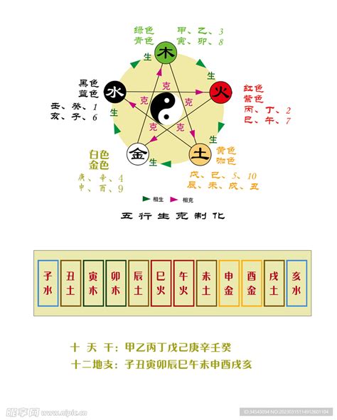 天干属性|天干地支五行对照表图 阴阳五行